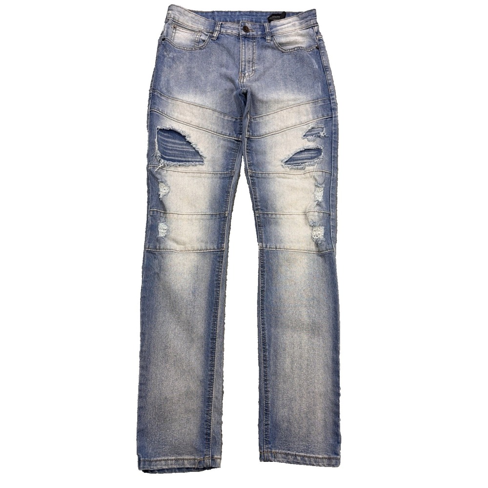 SOUTHPOLE‎ Jeans Men 32x32 Blue Rip & Repair Y2k Streetwear Hip Hop Moto Denim